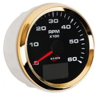 Тахометр со счетчиком моточасов ECMS черный HMH3-BG-6KL (902-00013)