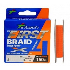 Шнур плетений Intech First Braid X4 Orange 150m#0.3 6lb/2.72kg (FS0641994)
