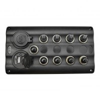 Панель RYE на 4 переключателя автомат 82х107мм + прикуриватель и USB порт (HF60-046PN)