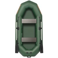 Надувная лодка Колибри К-270Т (Kolibri K-270T) гребная без настила, зелёная
