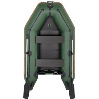 Надувная лодка Колибри КМ-245Д Профи (Kolibri KM-245D) моторная килевая слань-книжка, зелёная
