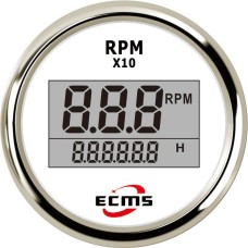 Тахометр з лічильником мотогодин ECMS білий PLT2-WS-RPM (800-00261)
