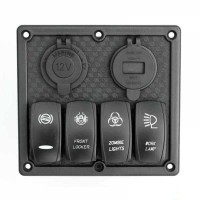 Панель перемикання на 4 кнопки з USB Вольтметр та прикурювач YUJ 4 YUJ