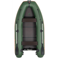 Надувная лодка Колибри КМ-330ДЛ (Kolibri KM-330DL) моторная килевая слань-книжка, зелёная