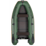 Надувная лодка Колибри КМ-330ДЛ (Kolibri KM-330DL) моторная килевая слань-книжка, зелёная