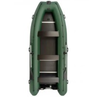 Надувная лодка Колибри КМ-450ДСЛ (Kolibri KM-450DSL) моторная килевая фанерный пайол, зелёная