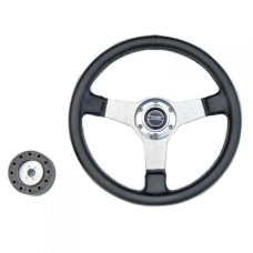 Рулевое колесо Pretech 33 см, PU, спицы алюминий (QC-5125D)