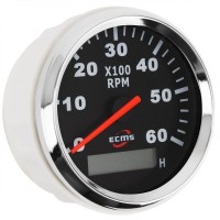 Тахометр со счетчиком моточасов ECMS черный CMH3-BS-3K (901-00008)