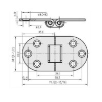 Петля RYE STAMPED HINGES 71х38mm (HF05-262)