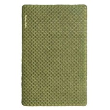 Надувной коврик сверхлегкий двойной Naturehike CNH22DZ018, с мешком для надува, прямоугольный зеленый 196 см