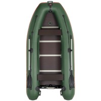Надувний човен Колібрі КМ-330ДСЛ (Kolibri KM-330DSL) моторний кільовий фанерний пайол, зелений