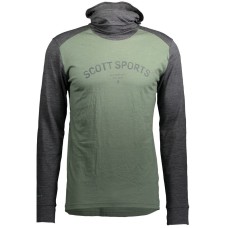 Термокофта с капюшоном Scott DEFINED MERINO dark grey melange/frost green - M