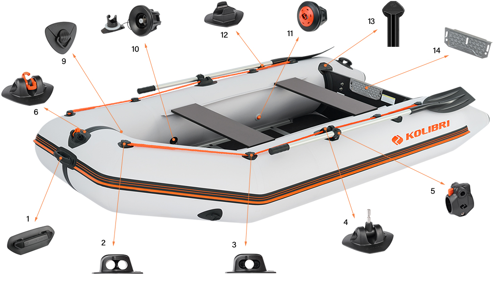 Комплектующие лодки Колибри KM300D Профи
