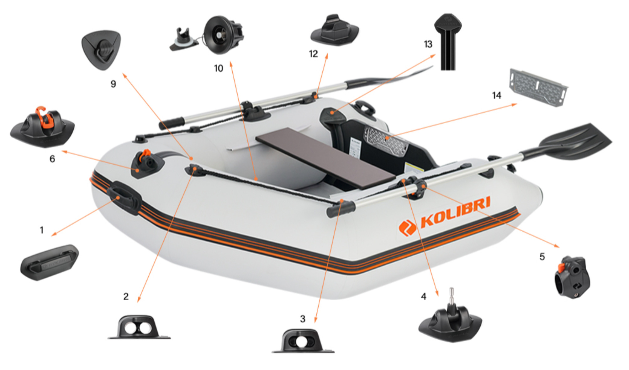 Комплектующие надувной лодки Kolibri КМ-200