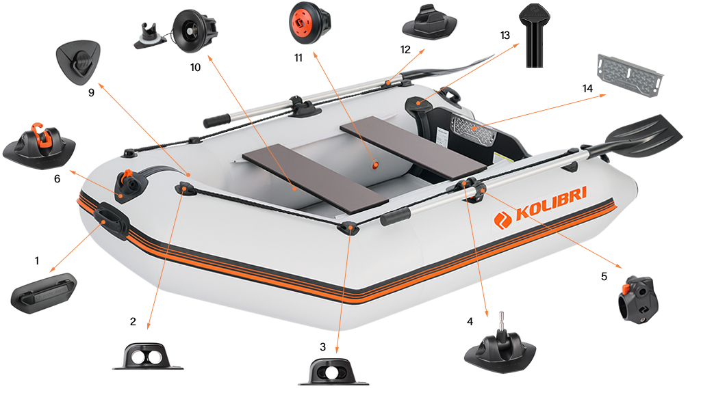 Комплектующие надувной лодки Kolibri КМ-245