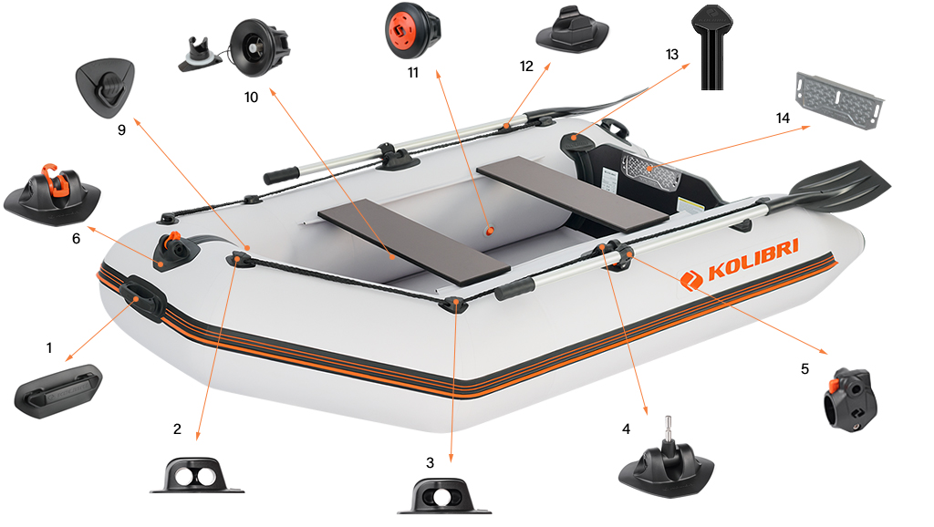Комплектующие надувной лодки Kolibri КМ-260