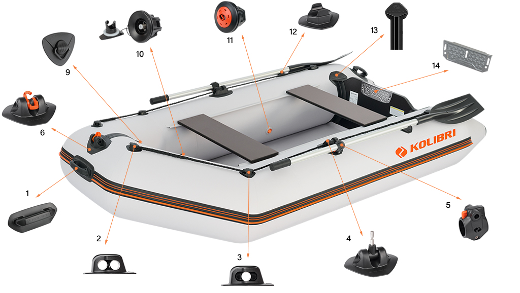 Комплектующие надувной лодки Kolibri КМ-280
