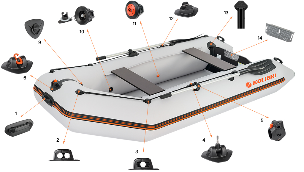 Комплектующие надувной лодки Kolibri КМ-330