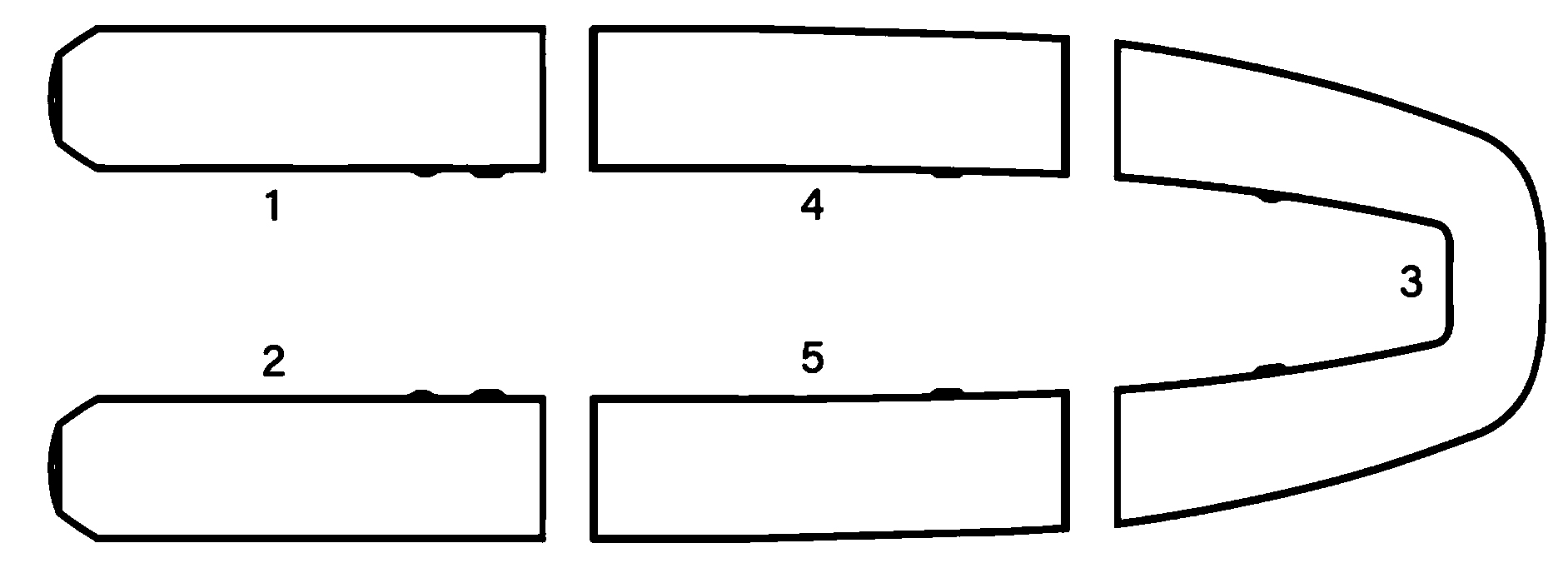 Схема отсеков надувного каноэ Kolibri