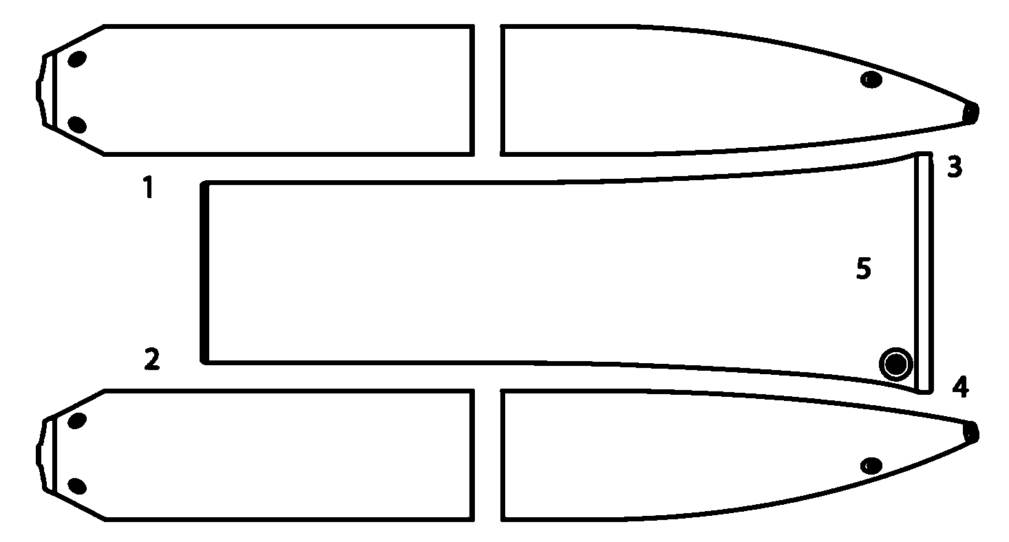 Схема відсіків катамарану Kolibri Sea Cat