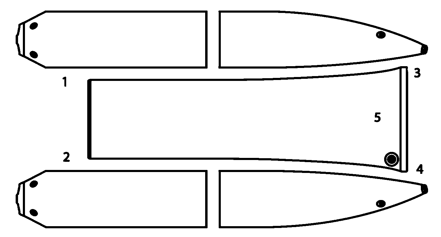 Схема отсеков катамарана Kolibri Sea Cat